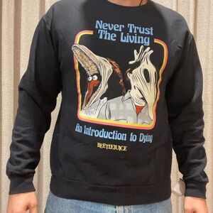 Beetlejuice "Never Trust The Living" Black Graphic Sweatshirt